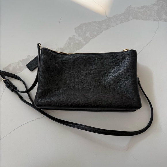 Coach Black Leather Crossbody with Gold Accents - Picture 4 of 5